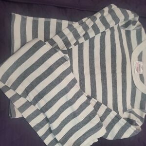 Hanna Andersson Gray and White Striped Kids Pajama Set